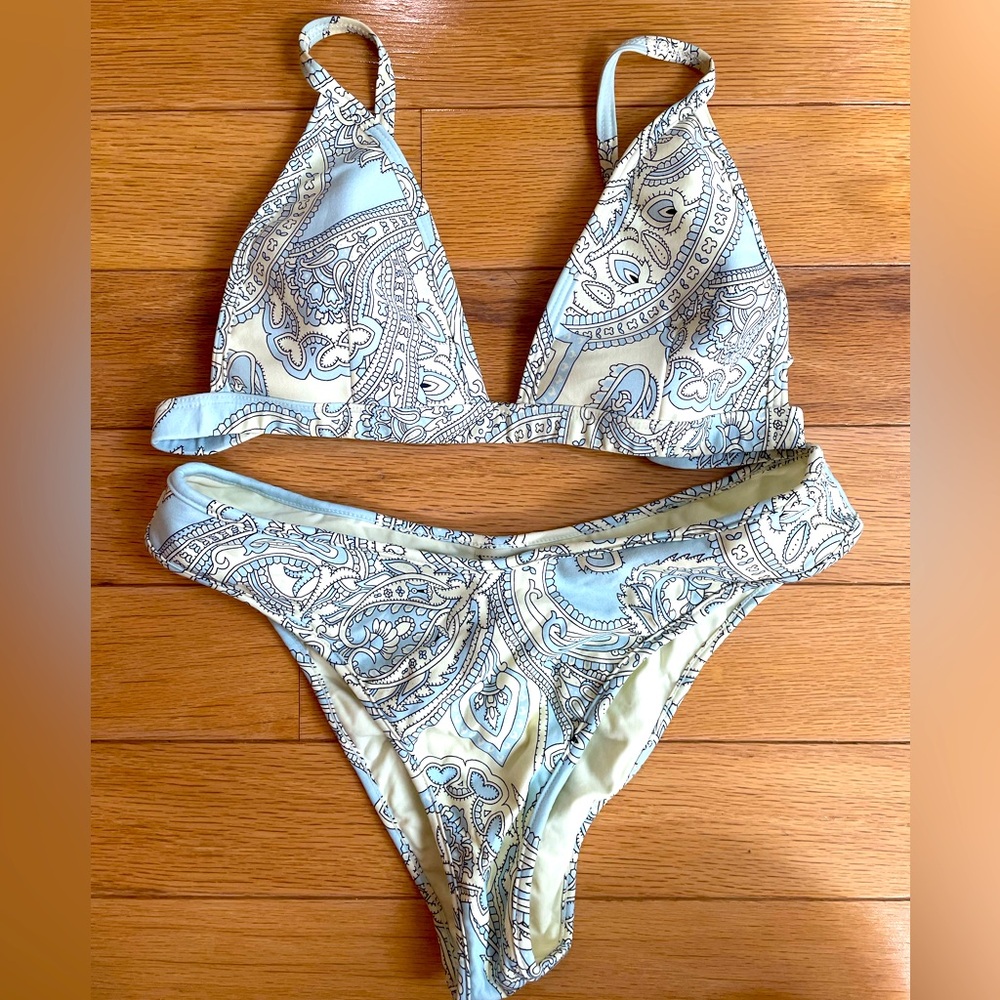 Montce Swim Light Blue Paisley Bikini Set